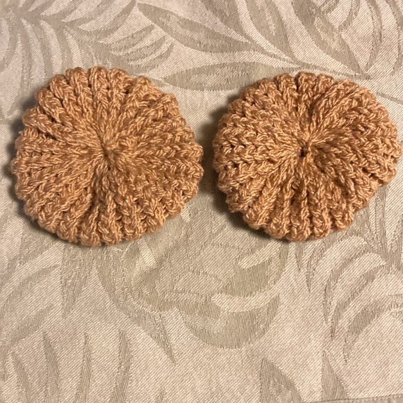 Face Make Up Makeup Scrubbie Scrubber Rounds Remover Tan Brown Set of 2 - Picture 3 of 7